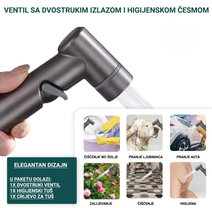 HIGIJENSKI TUŠ + VENTIL SA DVOSTRUKIM IZLAZOM